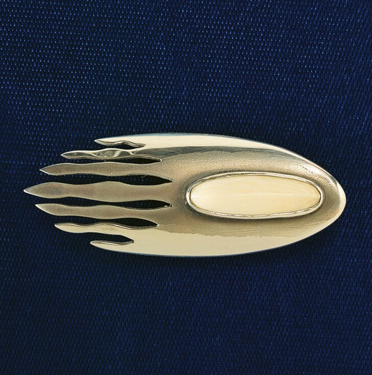 Sterling Silver and Antique Ivory Pin