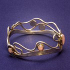 Sterling  Bracelet with Rose Quart Side View