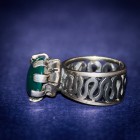 Renaissance Inspired Silver Agate Ring Side